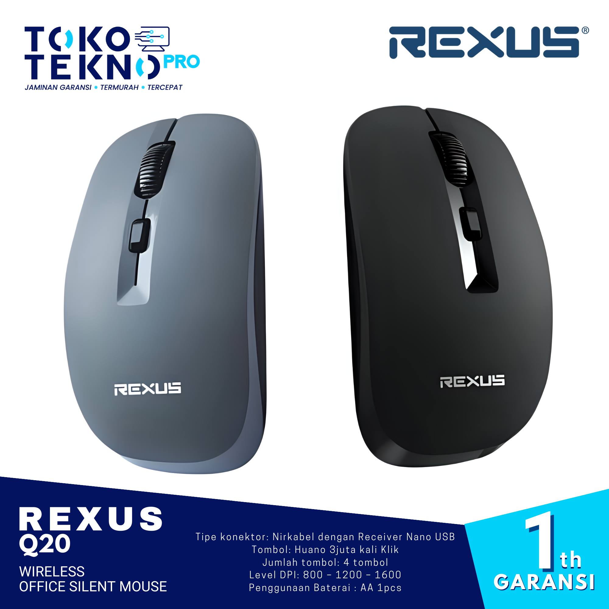 Rexus Q20 Wireless Office Silent Mouse