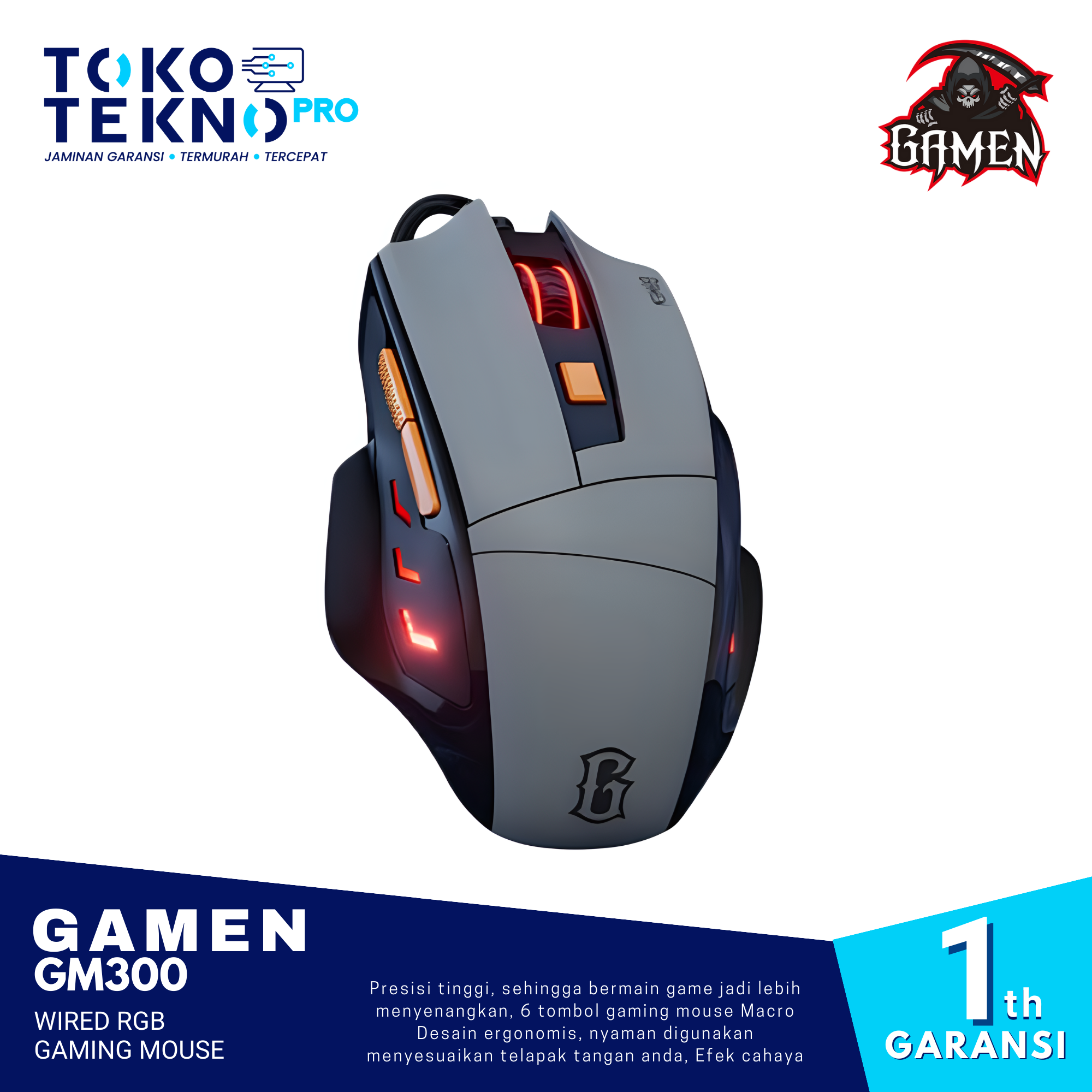 Gamen GM300 Wired RGB Gaming Mouse