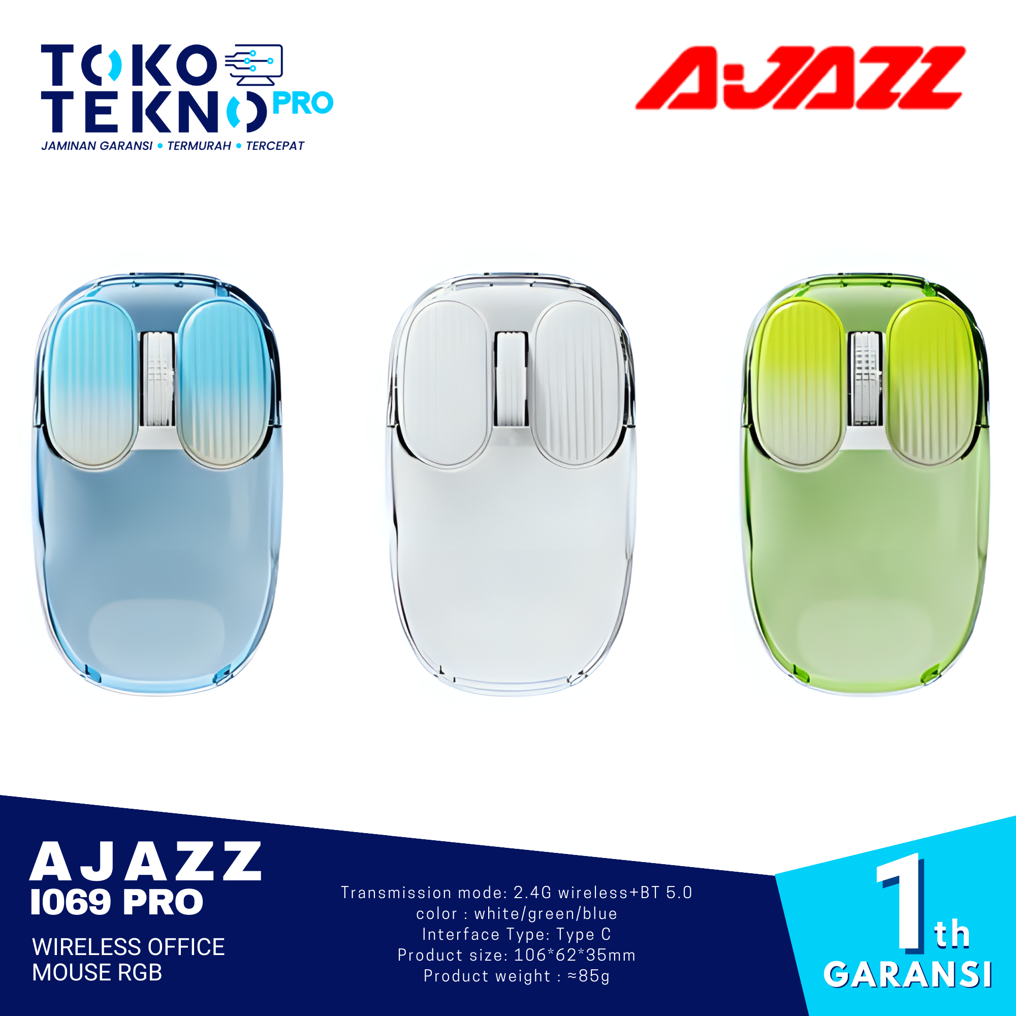 Ajazz i069 / i069 Pro Wireless Office Mouse RGB