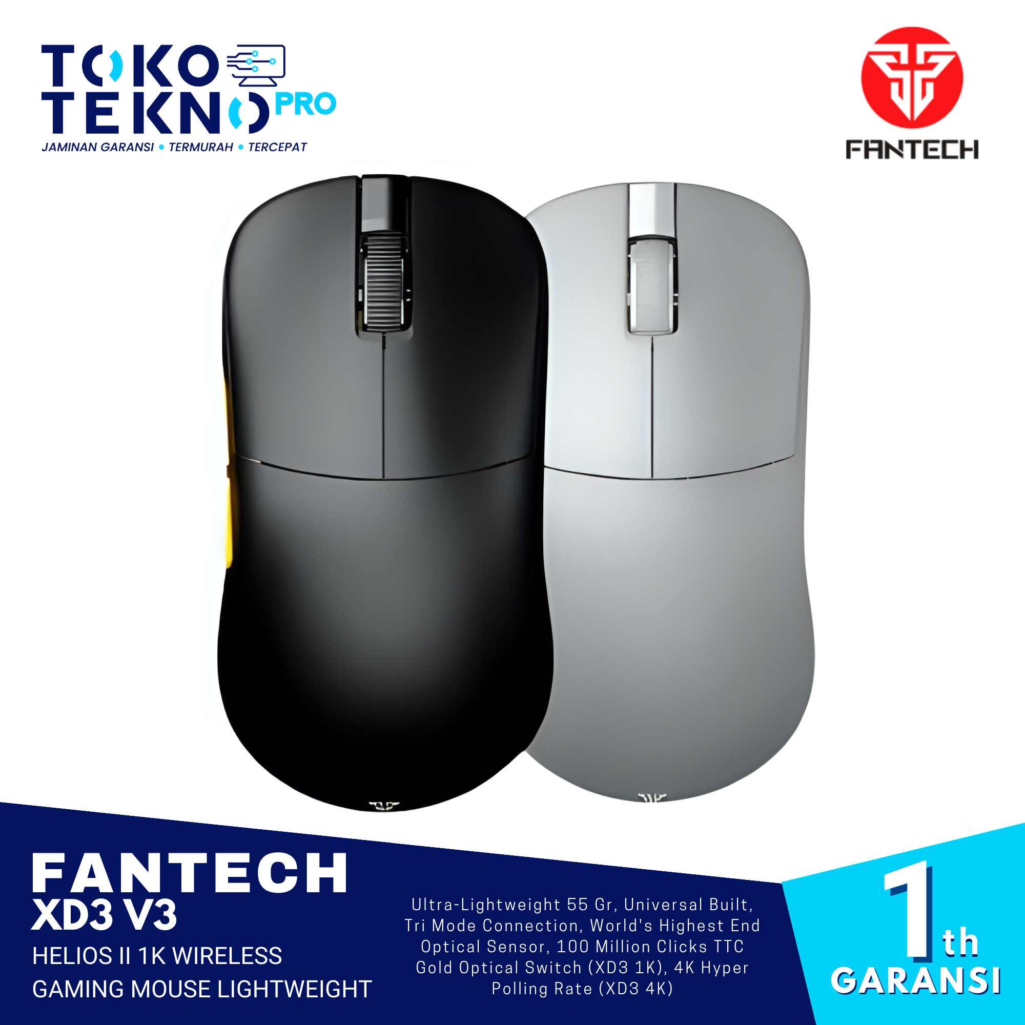Fantech XD3 V3 Helios II 1K Wireless Gaming Mouse Lightweight