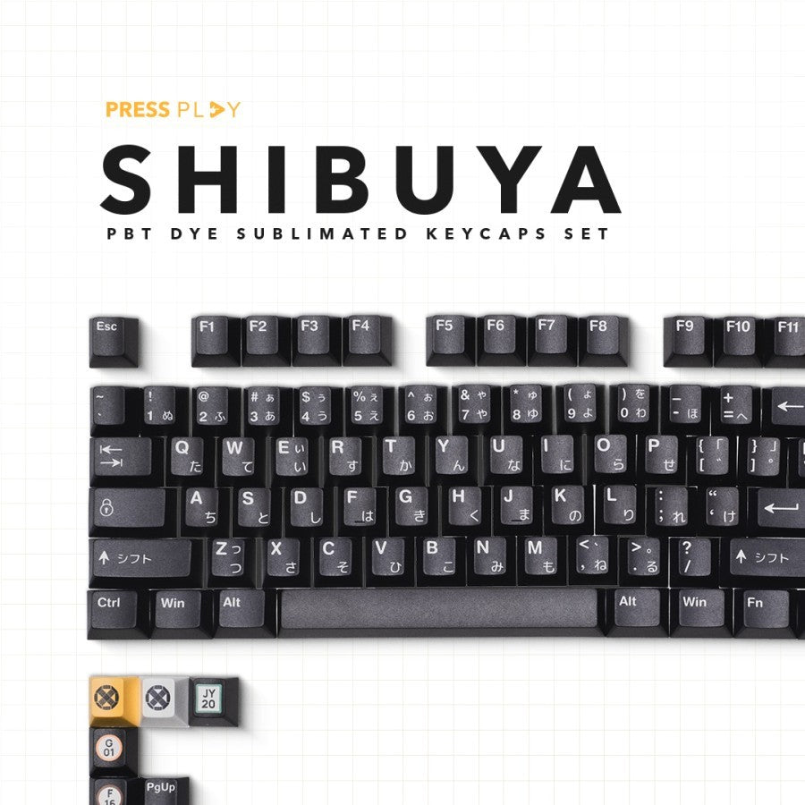 Press Play Shibuya PBT Dye Sub Keycap Set 120 Keys Japanese Root